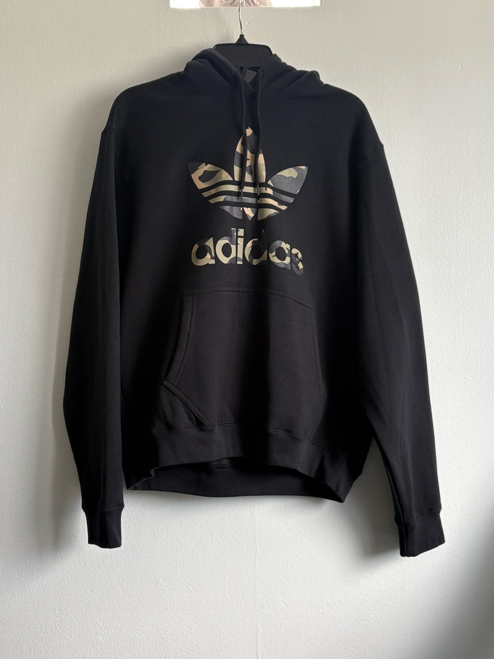 adidas Black Hoodie with Camo Pattern